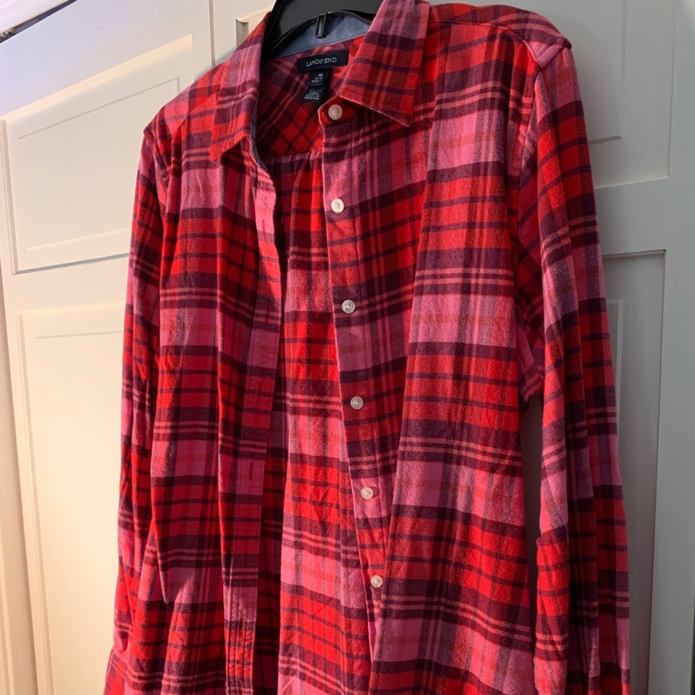 Lands End Women’s Plaid Button-Down
